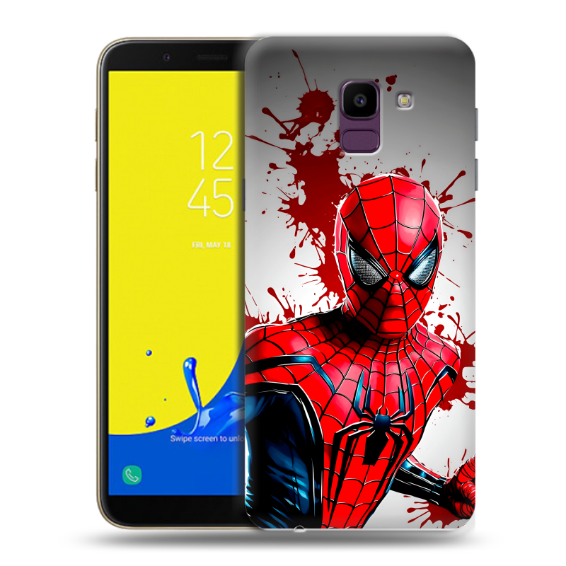 Силиконовый чехол на Samsung Galaxy J6 с принтом Spiderman Человек паук Силиконовый чехол на Samsung Galaxy J6 с принтом Spiderman Человек паук