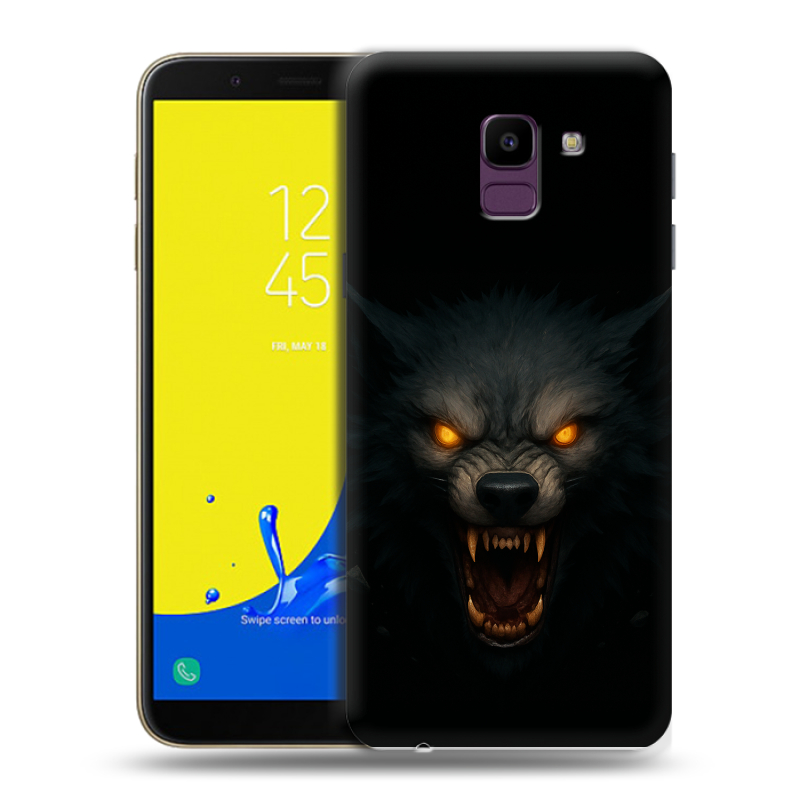 Пластиковый чехол на Samsung Galaxy J6 с принтом Волк Пластиковый чехол на Samsung Galaxy J6 с принтом Волк