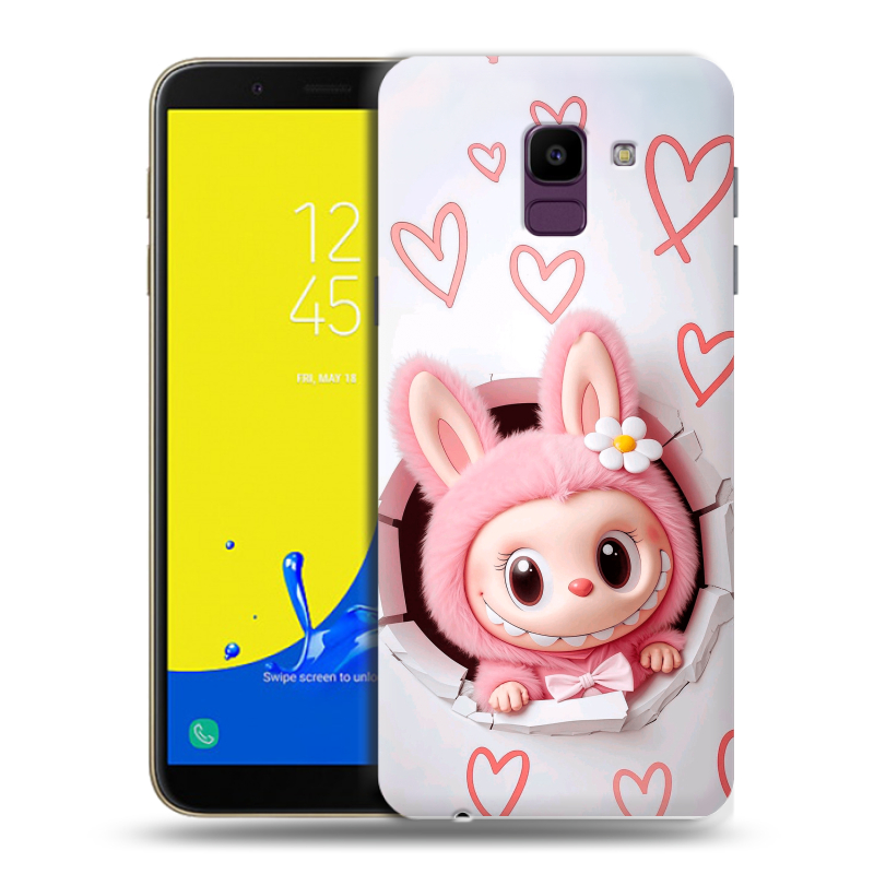 Силиконовый чехол на Samsung Galaxy J6 с принтом Labubu Лабубу Силиконовый чехол на Samsung Galaxy J6 с принтом Labubu Лабубу