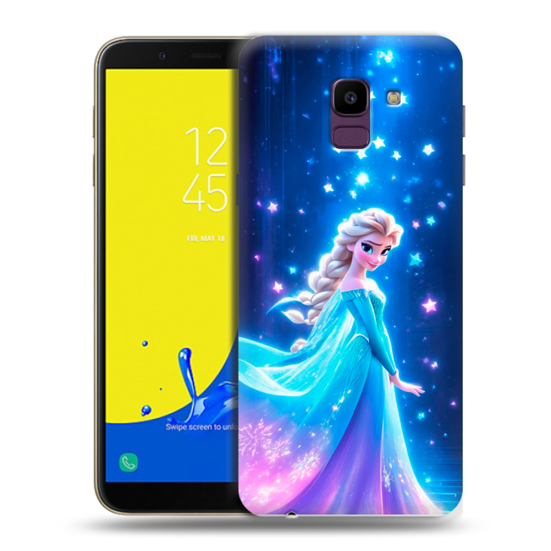 Пластиковый чехол на Samsung Galaxy J6 с принтом Холодное сердце Frozen Пластиковый чехол на Samsung Galaxy J6 с принтом Холодное сердце Frozen