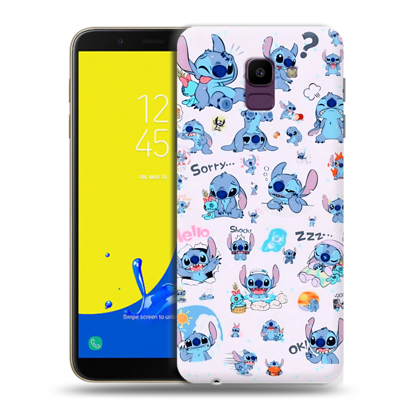 Пластиковый чехол на Samsung Galaxy J6 с принтом Лило и Стич Пластиковый чехол на Samsung Galaxy J6 с принтом Лило и Стич