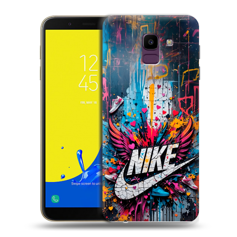 Пластиковый чехол на Samsung Galaxy J6 с принтом Nike Найк Пластиковый чехол на Samsung Galaxy J6 с принтом Nike Найк