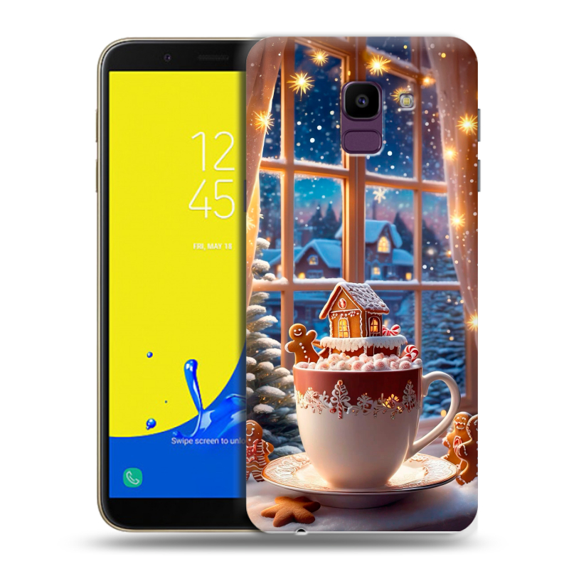 Силиконовый чехол на Samsung Galaxy J6 с принтом Новый год Силиконовый чехол на Samsung Galaxy J6 с принтом Новый год