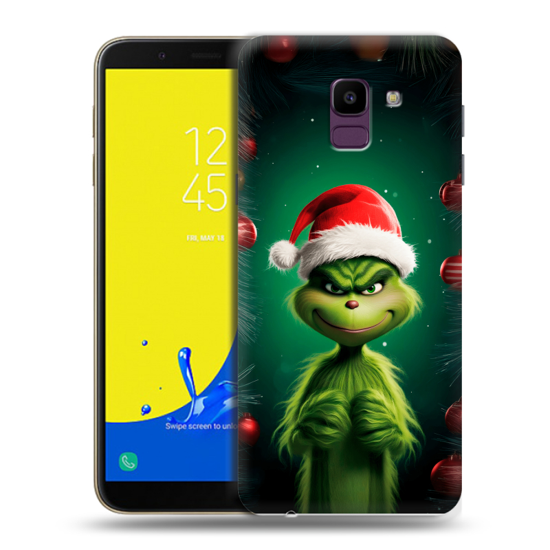 Силиконовый чехол на Samsung Galaxy J6 с принтом Гринч Новый год Рождество Силиконовый чехол на Samsung Galaxy J6 с принтом Гринч Новый год Рождество