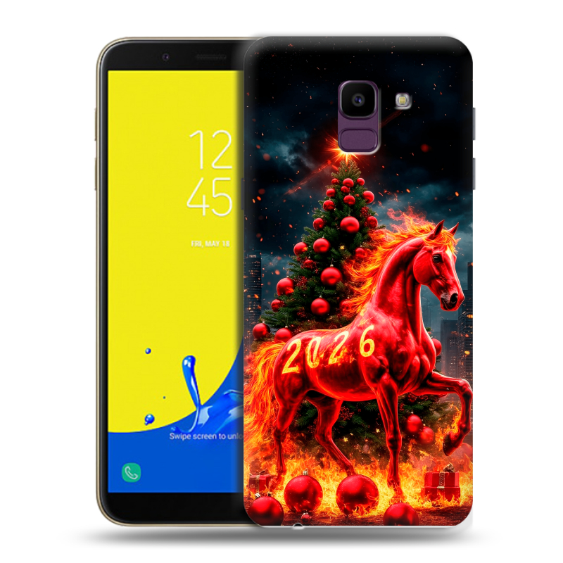 Силиконовый чехол на Samsung Galaxy J6 с принтом Новый год Силиконовый чехол на Samsung Galaxy J6 с принтом Новый год