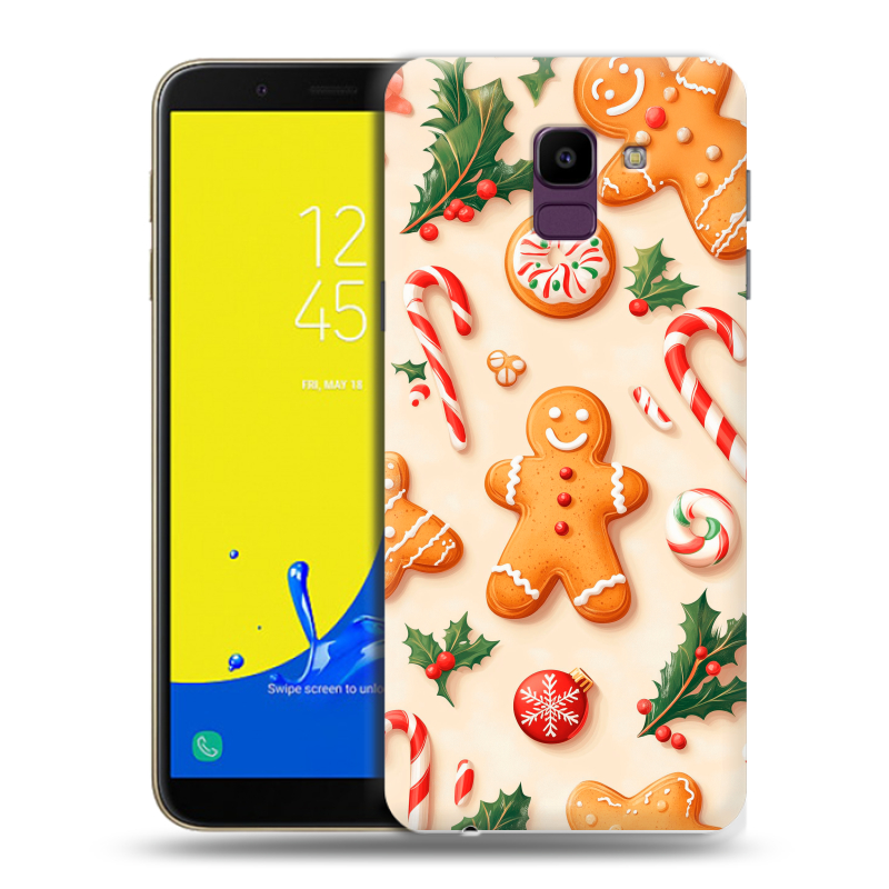 Силиконовый чехол на Samsung Galaxy J6 с принтом Новый год Силиконовый чехол на Samsung Galaxy J6 с принтом Новый год