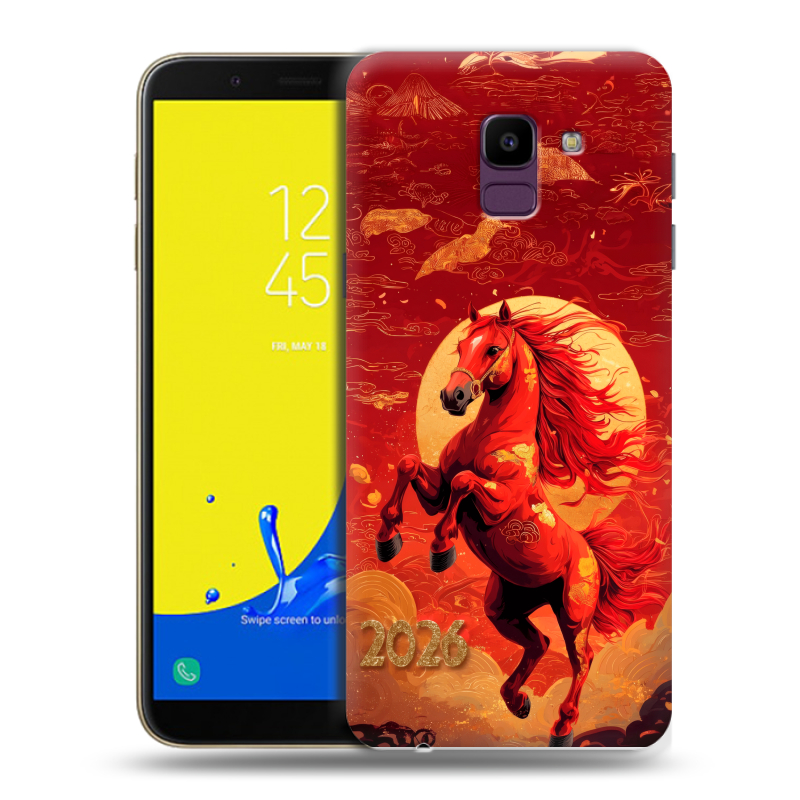 Силиконовый чехол на Samsung Galaxy J6 с принтом Новый год Силиконовый чехол на Samsung Galaxy J6 с принтом Новый год