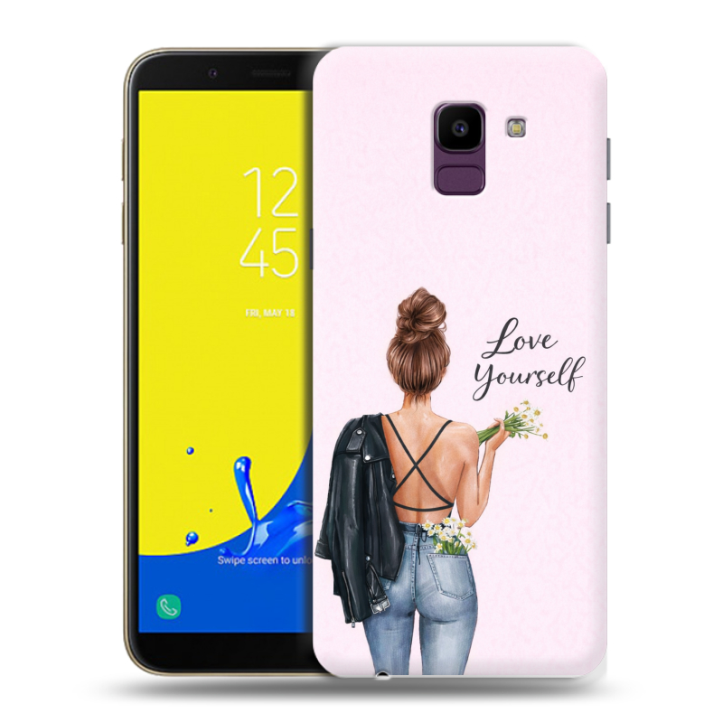 Пластиковый чехол на Samsung Galaxy J6 с принтом женский Пластиковый чехол на Samsung Galaxy J6 с принтом женский
