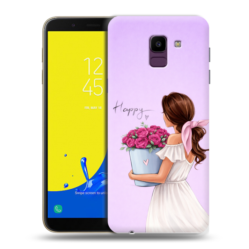 Силиконовый чехол на Samsung Galaxy J6 с принтом женский Силиконовый чехол на Samsung Galaxy J6 с принтом женский