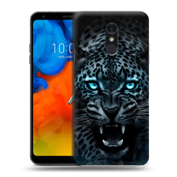 Пластиковый чехол на LG Q Stylus с принтом Темный леопард