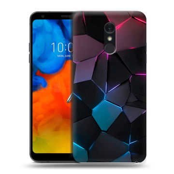 Пластиковый чехол на LG Q Stylus с принтом Геометрия неона