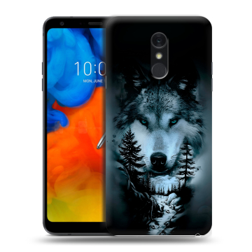 Пластиковый чехол на LG Q Stylus с принтом Лесной волк