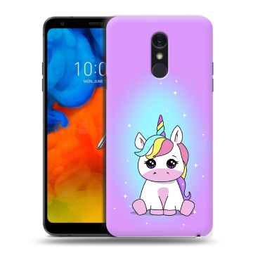 Пластиковый чехол на LG Q Stylus с принтом Единорог