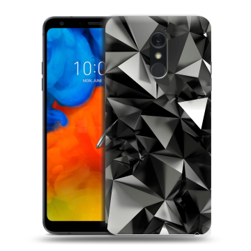 Пластиковый чехол на LG Q Stylus с принтом Черные кристаллы