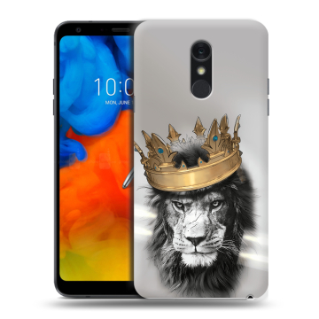 Пластиковый чехол на LG Q Stylus с принтом Лев с короной