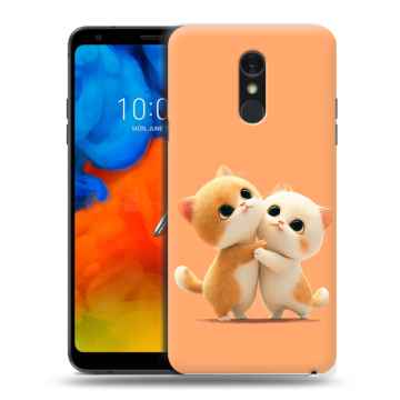 Пластиковый чехол на LG Q Stylus с принтом Милые котики