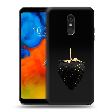 Пластиковый чехол на LG Q Stylus с принтом Черная клубника
