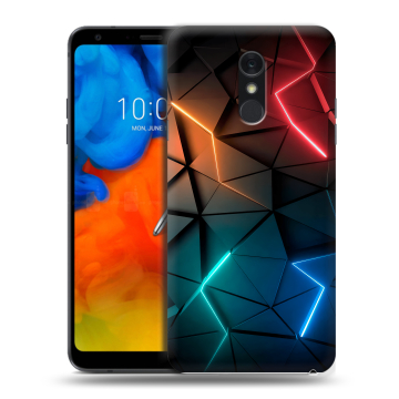 Пластиковый чехол на LG Q Stylus с принтом Абстракция неон