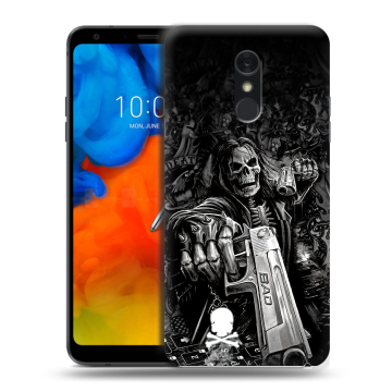 Пластиковый чехол на LG Q Stylus с принтом Скелет