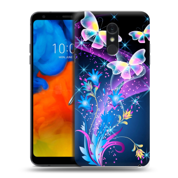 Пластиковый чехол на LG Q Stylus с принтом Бабочки