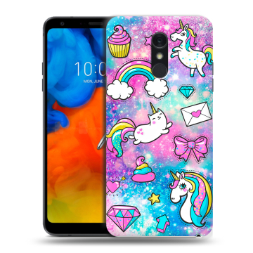 Пластиковый чехол на LG Q Stylus с принтом Единороги