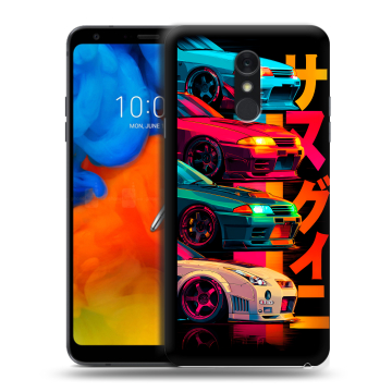 Пластиковый чехол на LG Q Stylus с принтом Гоночные машины