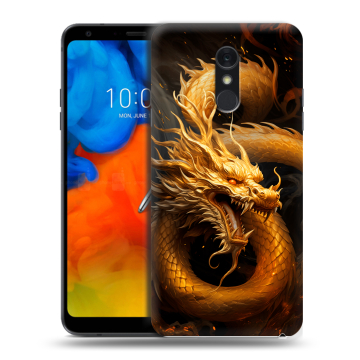 Пластиковый чехол на LG Q Stylus с принтом Золотой дракон Пластиковый чехол на LG Q Stylus с принтом Золотой дракон