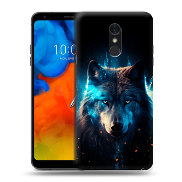 Пластиковый чехол на LG Q Stylus с принтом Волк ночной