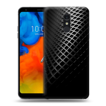 Пластиковый чехол на LG Q Stylus с принтом Текстура металла