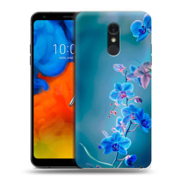 Пластиковый чехол на LG Q Stylus с принтом Голубые цветы