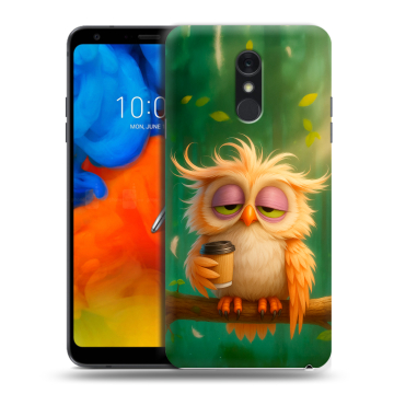 Пластиковый чехол на LG Q Stylus с принтом сова