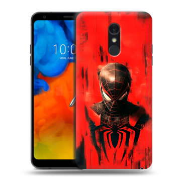 Пластиковый чехол на LG Q Stylus с принтом человек паук spiderman