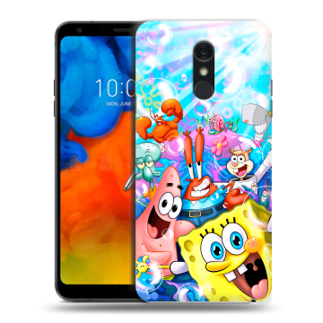 Пластиковый чехол на LG Q Stylus с принтом спанчбоб спанч боб