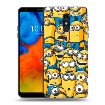Пластиковый чехол на LG Q Stylus с принтом Миньоны