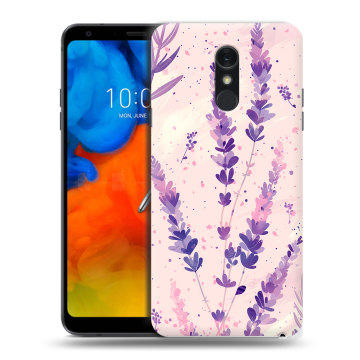 Пластиковый чехол на LG Q Stylus с принтом цветы лаванда