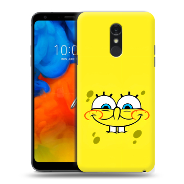 Пластиковый чехол на LG Q Stylus с принтом спанчбоб спанч боб