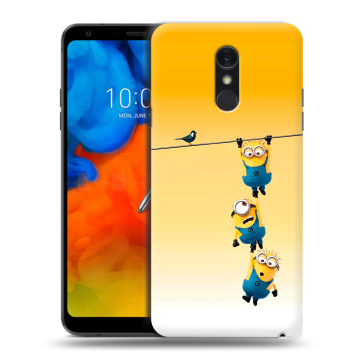 Пластиковый чехол на LG Q Stylus с принтом Миньоны