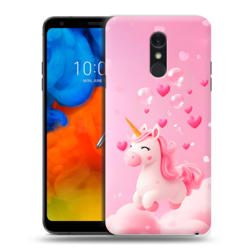 Пластиковый чехол на LG Q Stylus с принтом Единорог