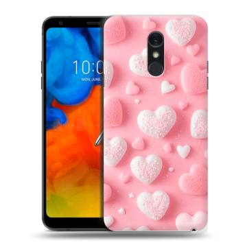 Пластиковый чехол на LG Q Stylus с принтом Сердечки