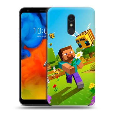 Пластиковый чехол на LG Q Stylus с принтом Майнкрафт Minecraft