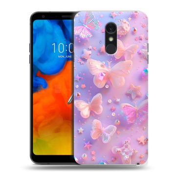 Пластиковый чехол на LG Q Stylus с принтом Бабочки