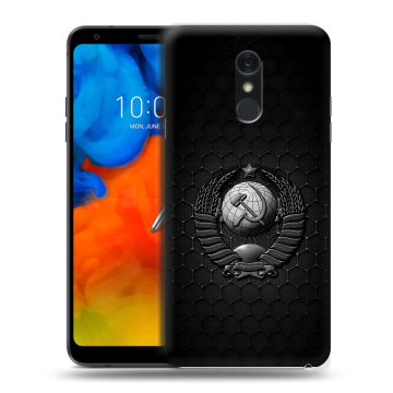 Пластиковый чехол на LG Q Stylus с принтом Герб Флаг СССР