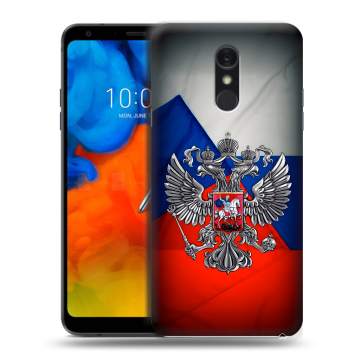 Пластиковый чехол на LG Q Stylus с принтом Флаг России