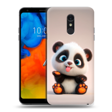 Пластиковый чехол на LG Q Stylus с принтом милая панда