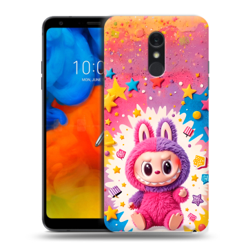 Пластиковый чехол на LG Q Stylus с принтом Labubu Лабубу