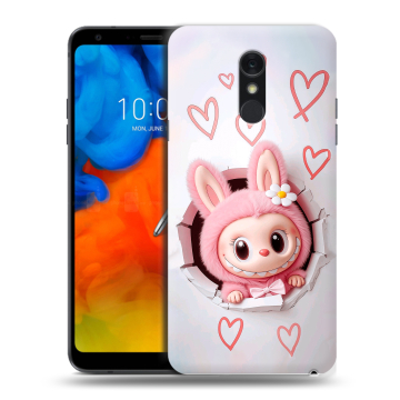 Пластиковый чехол на LG Q Stylus с принтом Labubu Лабубу