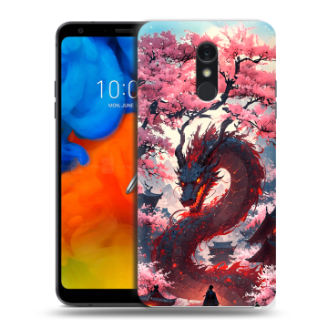 Пластиковый чехол на LG Q Stylus с принтом Дракон Японский