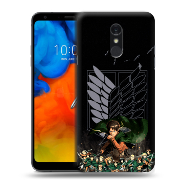 Пластиковый чехол на LG Q Stylus с принтом Атака титанов