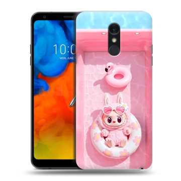 Пластиковый чехол на LG Q Stylus с принтом Labubu Лабубу