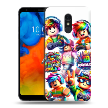 Пластиковый чехол на LG Q Stylus с принтом Roblox Роблокс